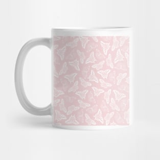 Elegant White Butterflies Pink Design Mug